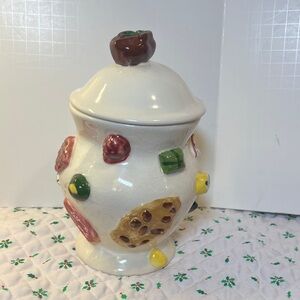 Vintage 1955 Los Angeles Pottery “Cookies All Over” Cookie Jar 8"  Candy Pieces